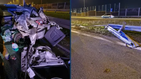 Groźny wypadek na Alei Armii Krajowej. Kierowca trafił do szpitala [ZDJĘCIA]